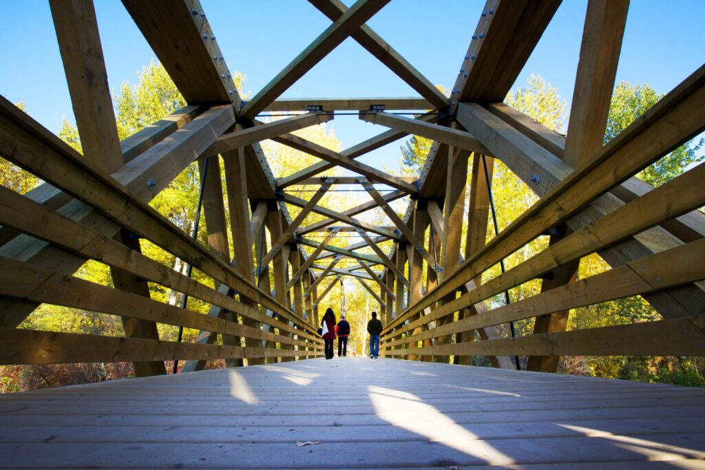 Wooden bridge in park